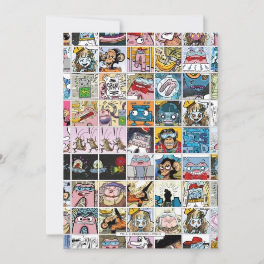 漫画クールスーパーヒーローパーティー誕生日招待状 招待状 (裏面)