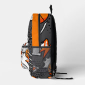 漫画クールバスケットボール項目パターンモノグラム プリントバックパック (右)