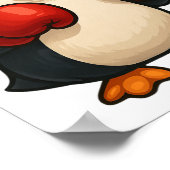 漫画クールペンギンボクサースポーツデザイン ポスター (角)