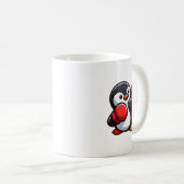 漫画クールペンギンボクサーデザイン コーヒーマグカップ (正面右)