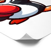 漫画クールペンギンボクサーデザイン ポスター (角)