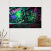 漫画グラフィティアート – アクションをカラフル起こす ポスター (キッチン)