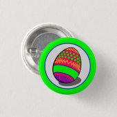 漫画グリーンパープルブルーイースター卵ベクトル 缶バッジ (正面&裏面)