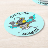 漫画コースター:かわいいのまわりにコースター ラウンドペーパーコースター (アングル)