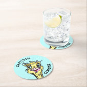 漫画コースター:かわいいダチョウのコースター ラウンドペーパーコースター (インサイチュ)