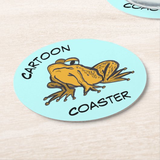 漫画コースター：かわいいヒキガエル ラウンドペーパーコースター