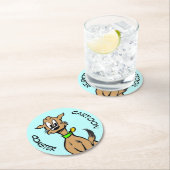 漫画コースター：かわいい着席ドッグコースター ラウンドペーパーコースター (インサイチュ)