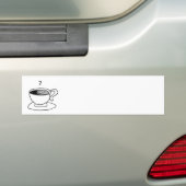 漫画コーヒーカップ半身可愛い漫画 バンパーステッカー (車上)