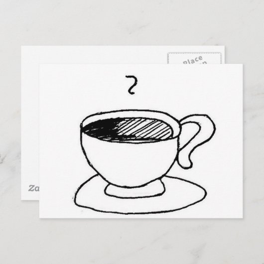 漫画コーヒーカップ半身可愛い漫画 ポストカード (正面/裏面)