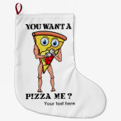 漫画ゴミ話しピザボクシング ラージクリスマスストッキング (正面)