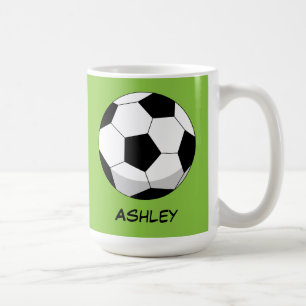 漫画サッカーボール  名前の追加 コーヒーマグカップ