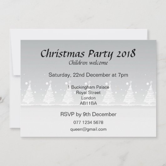 漫画サンタのトナカイとクリスマスパーティー招待状 招待状 (裏面)