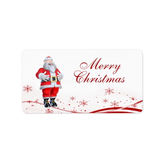 漫画サンタクロースのクリスマスギフトタグ ラベル (正面)