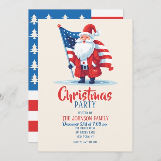 漫画サンタクロースの自由 招待状 (正面/裏面)