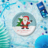 漫画サンタクロースカスタムイベント名クリスマス ペーパープレート (パーティー)