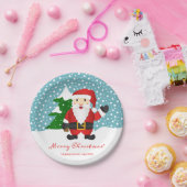 漫画サンタクロースカスタムイベント名クリスマス ペーパープレート (パーティー)