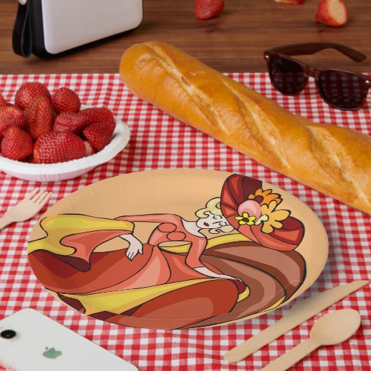 漫画シックダンサーキャラクター記念日 ペーパープレート (ピクニック)