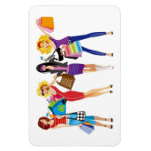 漫画ショッピング女の子ベクトルファッションスタイルおもしろいF マグネット (縦)