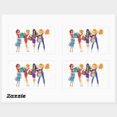 漫画ショッピング女の子ベクトルファッションスタイルおもしろいF 長方形シール (シート)