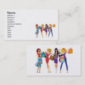 漫画ショッピング少女ベクトルファッションスタイルおもしろいF 名刺 (正面/裏面)