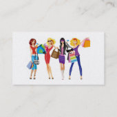 漫画ショッピング少女ベクトルファッションスタイルおもしろいF 名刺 (裏面)