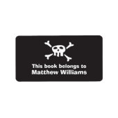 漫画スカル海賊旗蔵書票本プレート ラベル (正面)