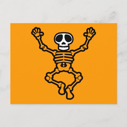 漫画スカル骨格図形踊りEMOダーク ポストカード (正面)