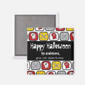 漫画スカル&ボーンズ子供のハローウィンパーティギフト マグネット (正面/裏面)