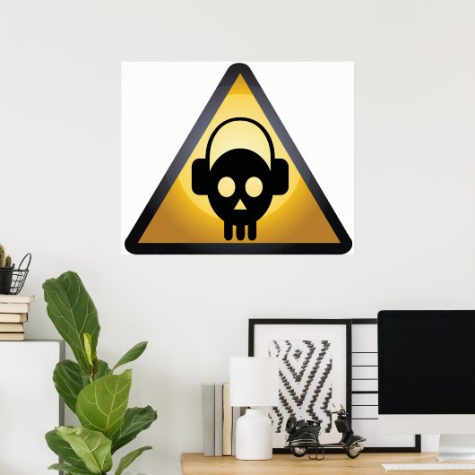 漫画スカルDJ ポスター (ホームオフィス)