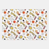 漫画スケッチパターン ラッピングペーパーシート (正面2)