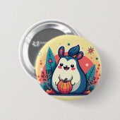 漫画スタイリッシュのリスのナッツのボタン 缶バッジ (正面&裏面)