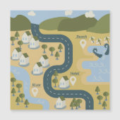 漫画スタイリッシュ風景旅行地図 (正面)