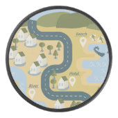 漫画スタイリッシュ風景旅行地図 アイスホッケーパック (正面)
