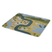 漫画スタイリッシュ風景旅行地図 カッティングボード (角)