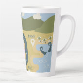 漫画スタイリッシュ風景旅行地図 カフェラテマグ (右)