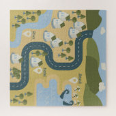 漫画スタイリッシュ風景旅行地図 ジグソーパズル (横)