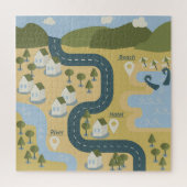 漫画スタイリッシュ風景旅行地図 ジグソーパズル (縦)