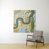 漫画スタイリッシュ風景旅行地図 タペストリー (インサイチュ(横))