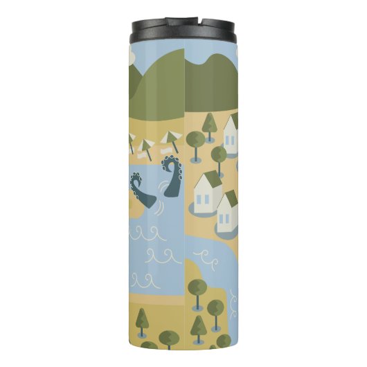 漫画スタイリッシュ風景旅行地図 タンブラー (裏面)