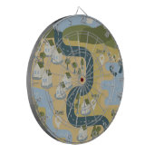 漫画スタイリッシュ風景旅行地図 ダーツボード (正面左)