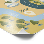 漫画スタイリッシュ風景旅行地図 フォトプリント            (角)