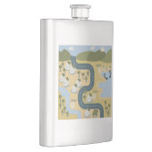 漫画スタイリッシュ風景旅行地図 フラスク (右)