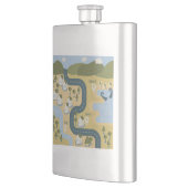 漫画スタイリッシュ風景旅行地図 フラスク (左)