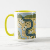 漫画スタイリッシュ風景旅行地図 マグカップ (左)