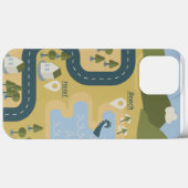 漫画スタイリッシュ風景旅行地図 Case-Mate iPhoneケース (裏面 (横))