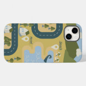 漫画スタイリッシュ風景旅行地図 Case-Mate iPhoneケース (裏面 (横))