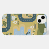 漫画スタイリッシュ風景旅行地図 iPhoneケース (裏面横)