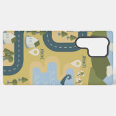漫画スタイリッシュ風景旅行地図 SAMSUNG GALAXYケース (裏面横)