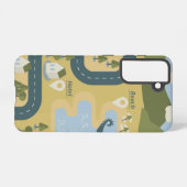 漫画スタイリッシュ風景旅行地図 SAMSUNG GALAXYケース (裏面横)