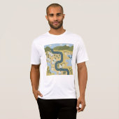 漫画スタイリッシュ風景旅行地図 Tシャツ (正面フル)